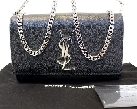 ysl black bag with silver chain|ysl shoulder bag black.